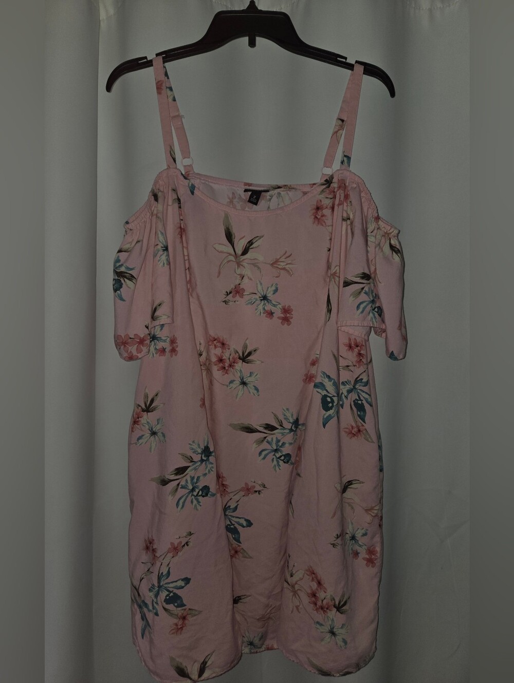 Torrid Pink Floral Cold-Shoulder Dress with Pockets